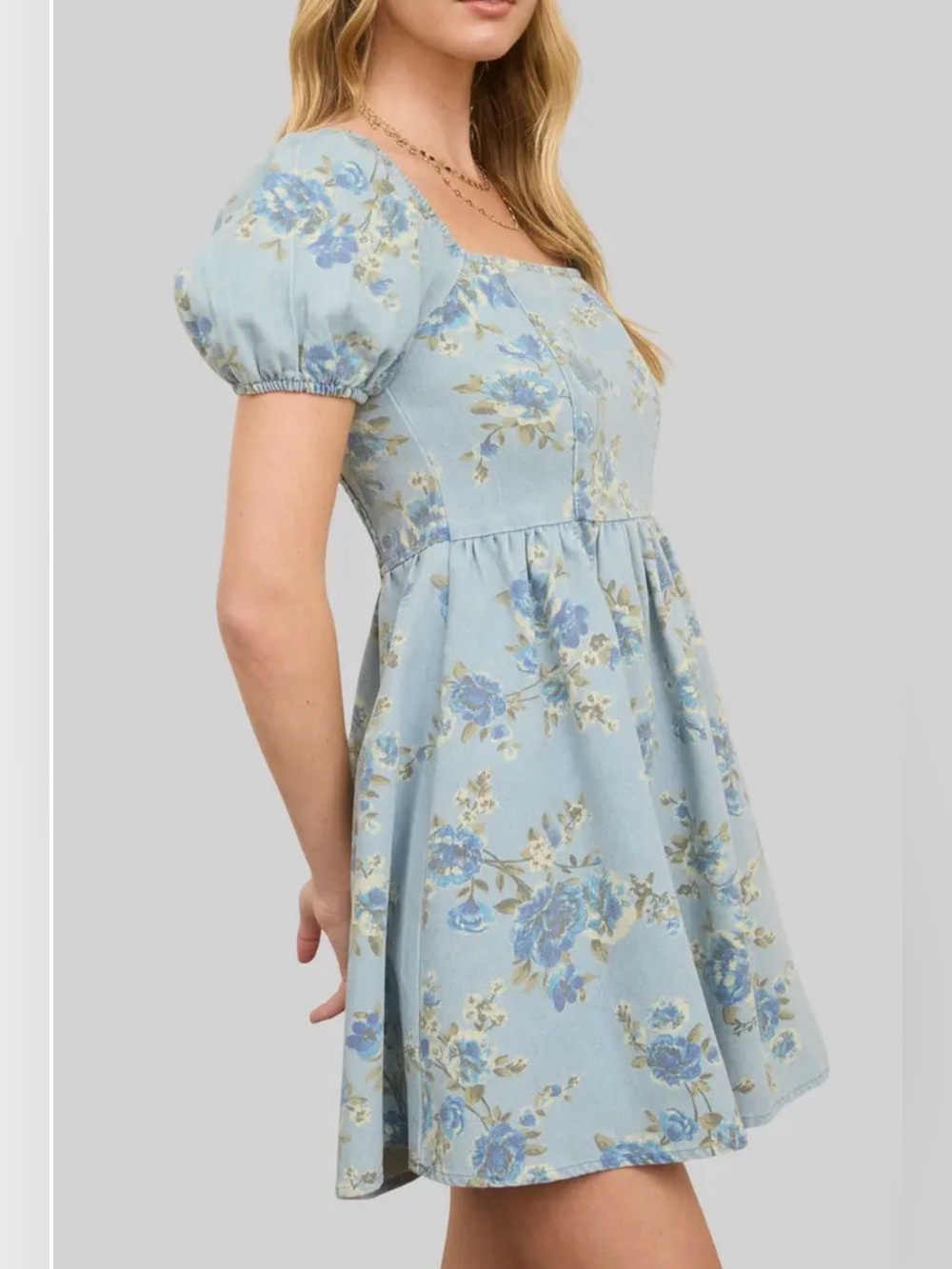 NWOT Blu Pepper Floral Puff Sleeve Dress